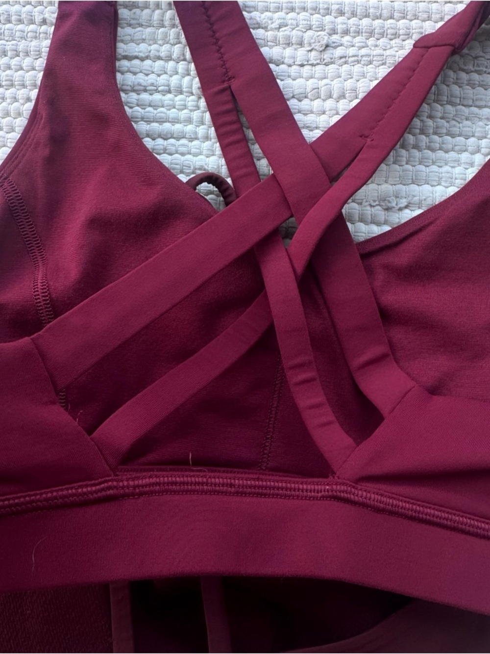 Lululemon Burgundy Sports Bra Bundle Sz 6 Strappy Light Support 2pc - Picture 7 of 14